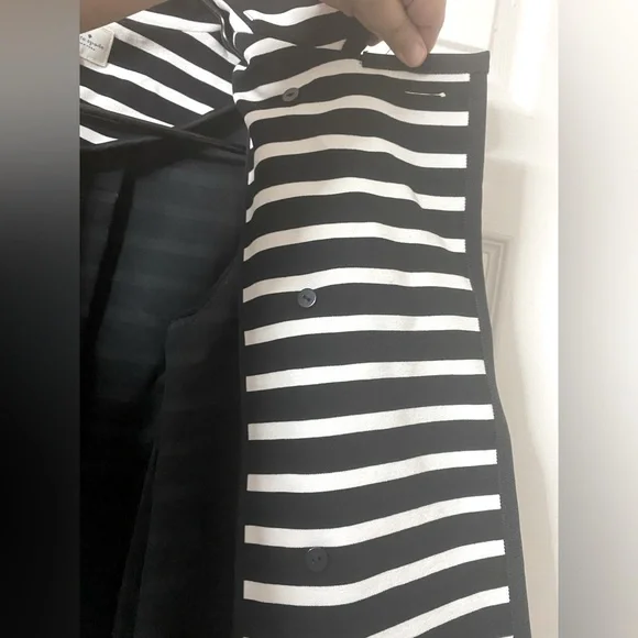 Kate Spade Broome Street Striped Size 2 Gold Button Blazer/Jacket Front Pockets - Picture 6 of 13